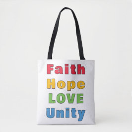 Bolso De Tela Faith Hope Love Unity