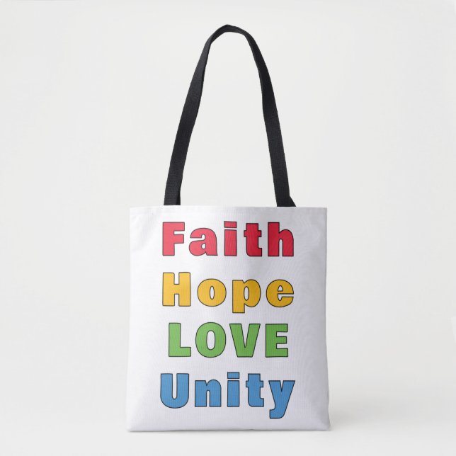Bolso De Tela Faith Hope Love Unity (Anverso)