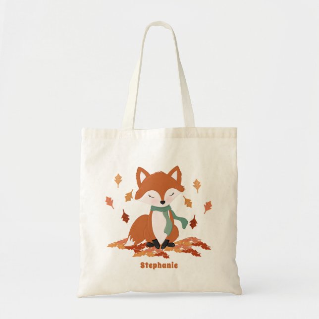 Bolso De Tela Fall Fox Woodland Birthday (Frente)