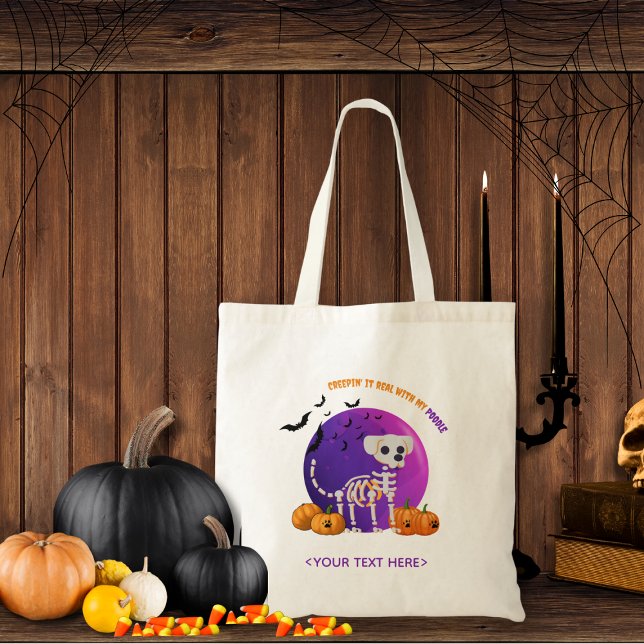 Bolso De Tela Fall Halloween Foky Trick o Trete Tote Bag (Trick or Treat OR show up to the Halloween party in style. Represent your favorite dog breed!!)