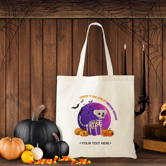 Bolso De Tela Fall Halloween Trick espeluznante o TreatTote Bag (Trick or Treat OR show up to the Halloween party in style. Represent your favorite dog breed!!)