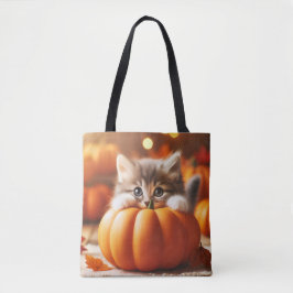 Bolso De Tela Fall Kitten Tote Bag