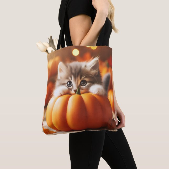 Bolso De Tela Fall Kitten Tote Bag (Detalle)