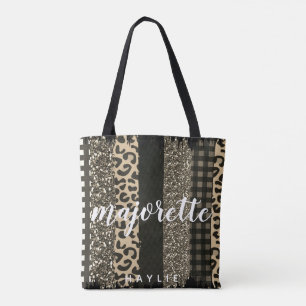 Bolso De Tela Falsa gueparda y Purpurina Majorette personalizada