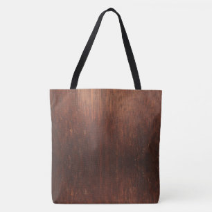 Bolso De Tela Falsa madera oscura de Brown
