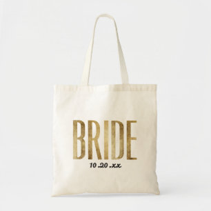 Bolso De Tela Falsa novia elegante del oro que casa Bachelorette