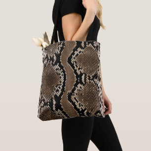 Bolso De Tela Falsa piel de serpiente del pitón de roca