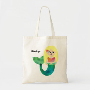 Bolso De Tela Falsa sirena personalizada adorable del Blonde del