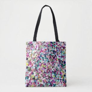 Bolso De Tela Falsas lentejuelas del arco iris femenino