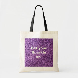 Bolso De Tela Falso purpurina púrpura