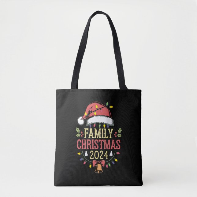 Bolso De Tela Familia 2024 Navidades Equipo Santa (Anverso)