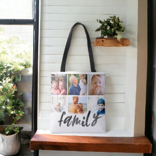 Bolso De Tela familia 6 tote de escritura personalizado de colla