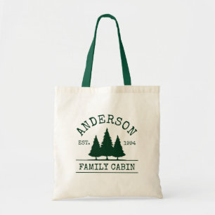 Bolso De Tela Familia Cabina Nombre Bosque Verde