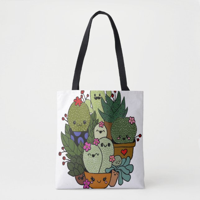 Bolso De Tela familia cactus (Anverso)