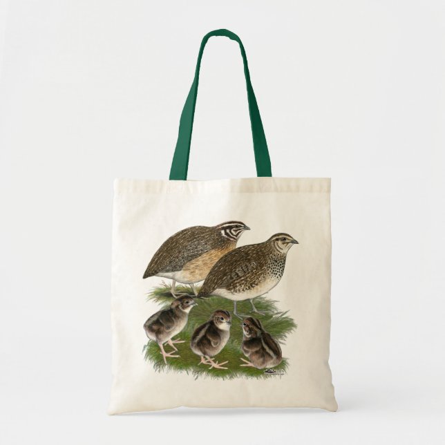 Bolso De Tela Familia Coturnix Quail (Frente)