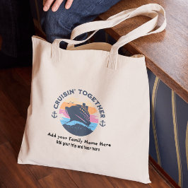 Bolso De Tela Familia Crucero Azul Juntos PERSONALIZAR