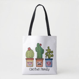 Bolso De Tela Familia Cute Cactus En Acuarela