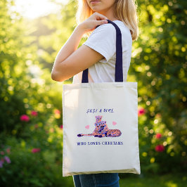 Bolso De Tela Familia Cute Peach Purple Pastel Cheetah