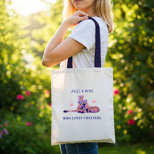 Bolso De Tela Familia Cute Peach Purple Pastel Cheetah (Subido por el creador)