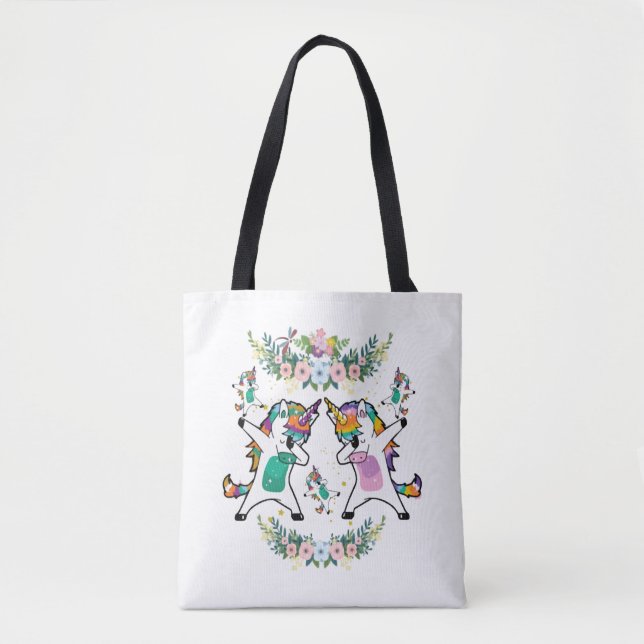 Bolso De Tela Familia Dabbing Unicorn (Anverso)