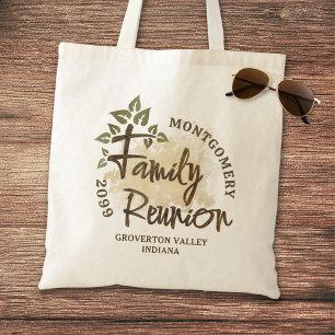 Bolso De Tela Familia de color de agua Reunión Script Nombre de