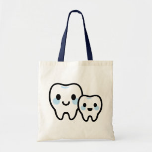 Bolso De Tela Familia de Dientes Adorables – Diseño de Padre e H