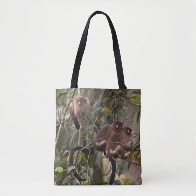 Bolso De Tela Familia de monos Marmoset (Anverso)