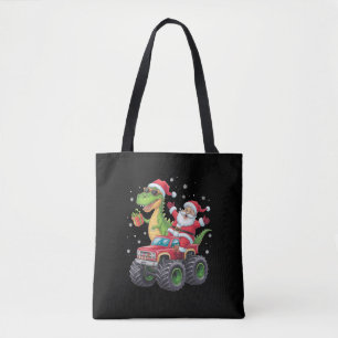 Bolso De Tela Familia de Navidad Coincidente Santa Camión Dinosa