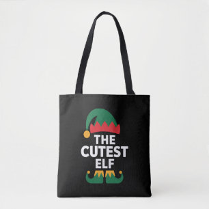 Bolso De Tela Familia de Navidad con elfos coincidentes más lind