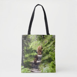 Bolso De Tela Familia de oso marrón