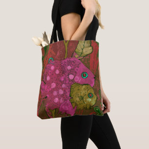 Bolso De Tela Familia de peces subacuática Océano Animal Arte Ro
