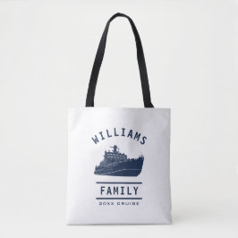 Bolso De Tela Familia divertida Reunión vacaciones verano barco