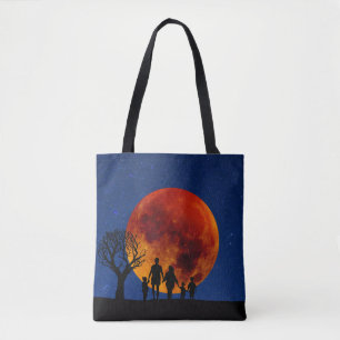 Bolso De Tela Familia Eclipse Lunar de Luna de Sangre