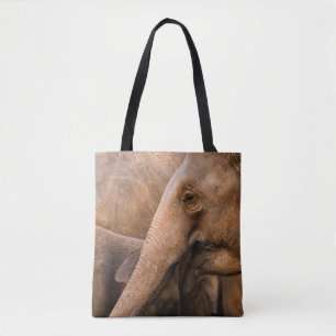 Bolso De Tela Familia Elefante: Vida silvestre majestuosa
