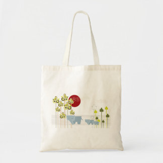 Bolso De Tela Familia linda caprichosa del elefante en los