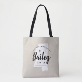 Bolso De Tela Familia Mississippi Monograma Estado Tote Bag