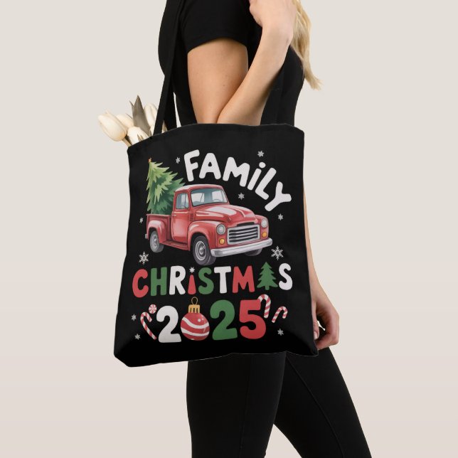 Bolso De Tela Familia Navidades 2025 Crew Group Matching Family (Detalle)