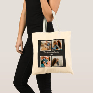 Bolso De Tela Familia personalizada 4 plantilla de collage de fo