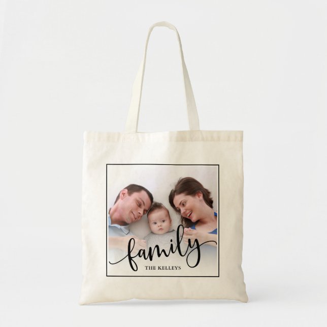 Bolso De Tela Familia, Personalizado personalizado, foto complet (Frente)