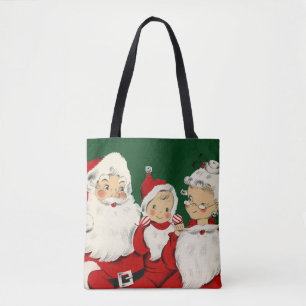 Bolso De Tela Familia Retro Santa de Mitad de Siglo – Kitsch Cla