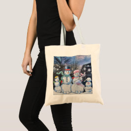 Bolso De Tela Familia Snowman