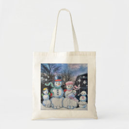 Bolso De Tela Familia Snowman
