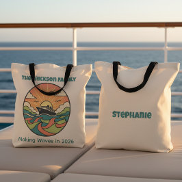 Bolso De Tela Family Cruise Tote Bag - Ocean Sunset Theme