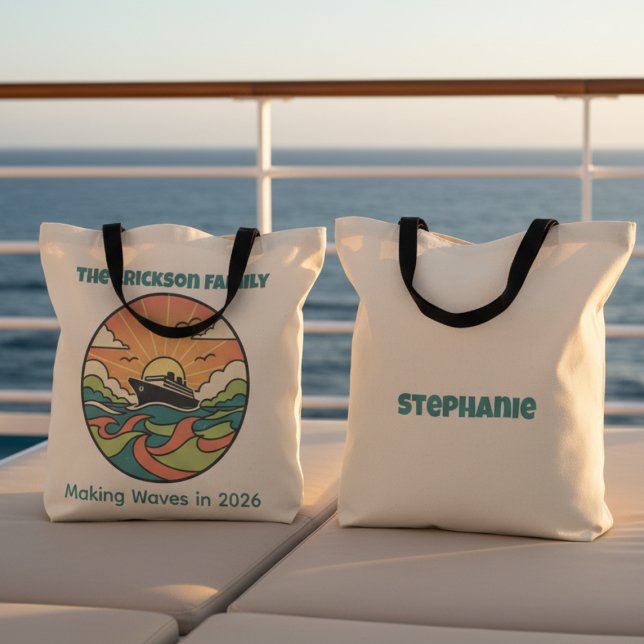 Bolso De Tela Family Cruise Tote Bag - Ocean Sunset Theme (Family Cruise Tote Bag - Ocean Sunset Theme)