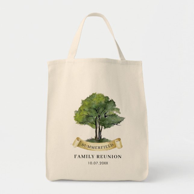 Bolso De Tela Family Reunion Tree Botanical Custom (Frente)