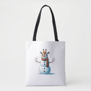 Bolso De Tela Famosa jirafa Snowman Scarf Navidades mujeres homb