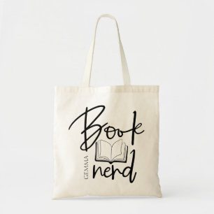 Bolso De Tela Fanático de los Libros Nombre Divertido Escritura