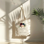 Bolso De Tela Fancy Classic Flowers Wedding<br><div class="desc">Compliment your rustic wedding event with this fancy classic roses peony flowers wedding tote bag. The design features beautiful hand-painted pink,  blush,  blue,  navy and burgundy flowers with green leaves,  neatly grouped into elegant bouquets to embellish your event invitation cards.</div>