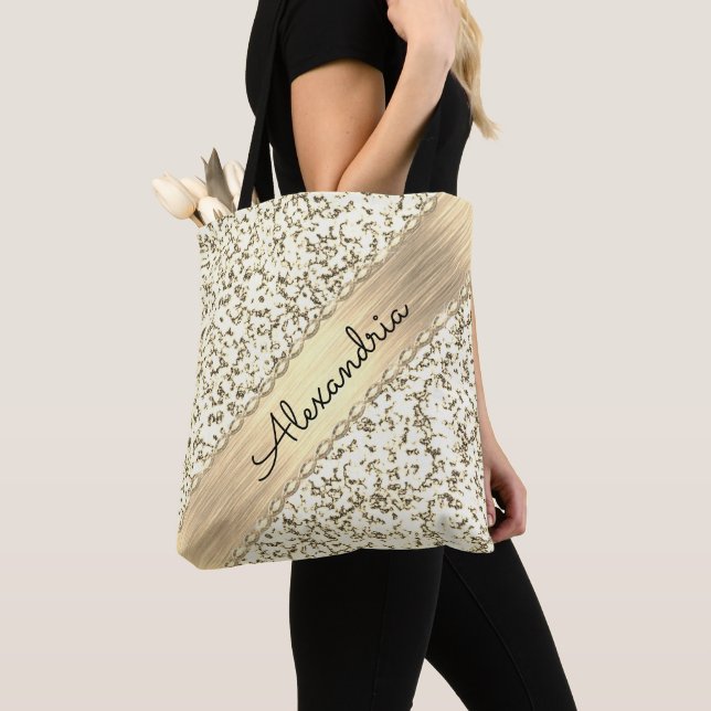 Bolso De Tela Fancy Gold Shimmery Marble (Detalle)