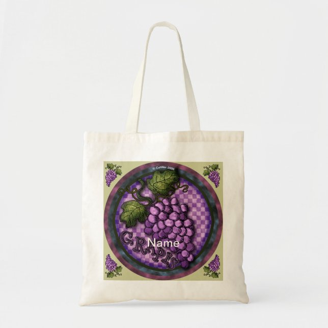 Bolso De Tela Fancy Grapes Tote Bag (Frente)
